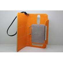 Кожен калъф тип тефтер KALAIDENG за Sony Xperia S / Lt26i - Бежов с оранжево