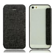 Луксозен кожен калъф Flip тефтер NX case за Apple iPhone 5 / iPhone 5s - черен