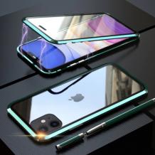 Магнитен калъф Bumper Case 360° FULL за Apple iPhone 11 6.1'' - прозрачен / зелена рамка