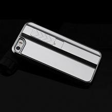 Твърд гръб / капак / за Apple iPhone 4 / iPhone 4S - запалка + mini USB кабел / сребрист