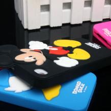 Силиконов калъф / гръб / ТПУ 3D за Apple iPhone 4 4S - Mickey Mouse / Мики Маус / черен