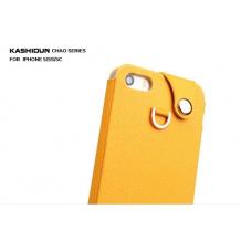 Кожен калъф KASHIDUN Chao Series за Apple iPhone 5 / iPhone 5S - оранжев