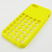 Силиконов калъф / гръб / TPU за Apple iPhone 5C - Remax Design / жълт