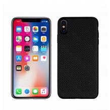 Силиконов калъф / гръб / TPU за Apple iPhone XS - черен / Carbon