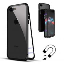 Магнитен калъф Bumper Case 360° FULL за Apple iPhone 7 Plus / iPhone 8 Plus - прозрачен / черна рамка