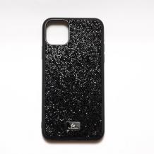 Луксозен твърд гръб с камъни за Apple iPhone 12 /12 Pro 6.1'' - черен