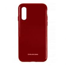 Силиконов калъф / гръб / Molan Cano Glossy Jelly Case за Apple iPhone XR - бордо / гланц / брокат