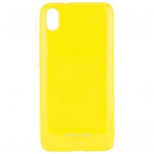 Силиконов калъф / гръб / Molan Cano Glossy Jelly Case за Apple iPhone XR - жълт / гланц / брокат