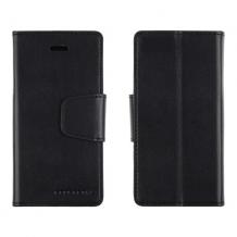 Луксозен кожен калъф Flip тефтер със стойка Mercury Goospery Sonata Diary Case за Sony Xperia Z2 - черен