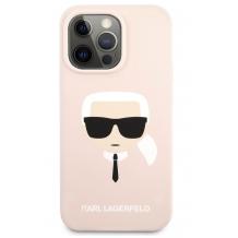 Оригинален силиконов гръб Karl Lagerfeld за Apple iPhone 13 6.1" - розов / Karl Head