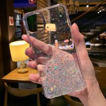 Силиконов калъф / кейс / TPU Brillant Clear Case за Apple iPhone 13 Pro 6.1" - прозрачен / сребрист брокат