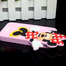 Силиконов калъф / гръб / ТПУ 3D за Apple iPhone 4 4S - Minnie Mouse / Мини Маус / розов
