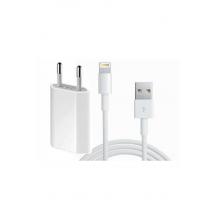 Зарядно устройство 220V за Apple iPhone 5 / iPhone 5S / iPhone 5C / iPhone 6 / iPhone 6S Plus / iPhone 7 + USB кабел