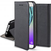 Кожен калъф Magnet Case със стойка за Samsung Galaxy J4 - черен
