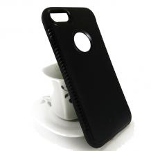 Луксозен силиконов калъф / гръб / TPU Armor за Apple iPhone 7 / iPhone 8 - черен / релефен