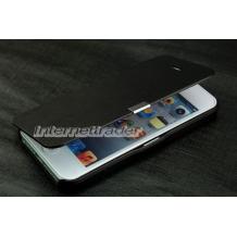 Кожен калъф със стойка тип тефтер за Apple iPhone 5 / iPhone 5S / iPhone SE - черен