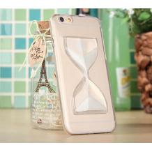 Твърд гръб / капак / за Apple iPhone 6 4,7"- прозрачен / пясъчен часовник бял