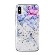 Луксозен силиконов калъф / гръб / TPU за Apple iPhone XR - Далия / блестящи частици