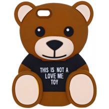 Силиконов калъф / гръб / TPU 3D за Apple iPhone 5 / iPhone 5S / iPhone SE - Teddy Bear / This Is Not A Love Me Toy / черен