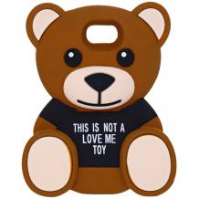 Силиконов калъф / гръб / TPU 3D за Samsung Galaxy S7 G930 - Teddy Bear / This Is Not A Love Me Toy / черен