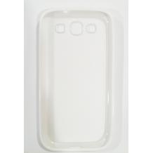 Заден предпазен капак / твърд гръб / със силикон за Samsung I9300 GALAXY S3 S III SIII - прозрачен с бял кант