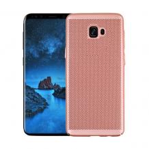 Луксозен твърд гръб за Samsung Galaxy J4 Plus 2018 - Rose Gold / Grid