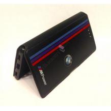 Кожен калъф Flip тефтер със стойка за Samsung Galaxy J5 2016 J510 - BMW / MPower / черен с червено