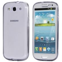 Силиконов калъф / гръб / TPU за Samsung Galaxy J1 2016 J120 - сив прозрачен / 2 части / лице и гръб