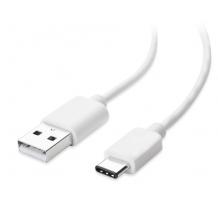USB кабел за зареждане и пренос на данни с дължина 3m / Type C за Samsung, Huawei, LG, HTC, Sony, Lenovo и други - бял