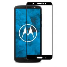 3D full cover Tempered glass screen protector Motorola Moto G6 / Извит стъклен скрийн протектор Motorola Moto G6 - черен