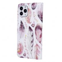 Кожен калъф Flip тефтер със стойка Trendy Book за Huawei Y6p - Boho / Feathers