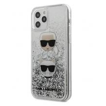 Оригинален гръб 3D Water Case за Apple iPhone 12 mini 5.4" - сребрист брокат / KARL LAGERFELD