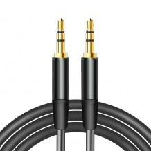 Аудио кабел AUX Maxlife 3.5mm мъжко 1м - черен