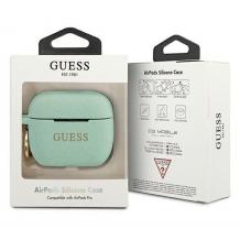 Оригинален калъф Guess Silicone Glitter за AirPods Pro слушалки - мента