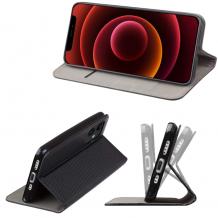 Кожен калъф Magnet Case със стойка за Samsung Galaxy S6 Edge G925 - черен