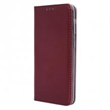 Кожен калъф Flip тефтер Flexi bSmart Magnetic Book със стойка за Samsung Galaxy A41 A415 - бордо