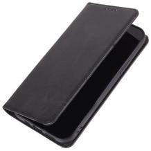 Кожен калъф Flip тефтер Magnetic Book със стойка за Xiaomi Redmi Note 14 Pro - черен