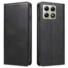 Кожен калъф Flip тефтер Magnetic Book със стойка за Xiaomi 15 - черен