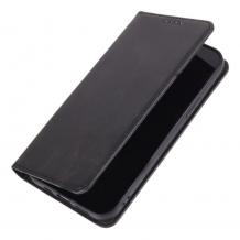 Кожен калъф Flip тефтер Magnetic Book със стойка за Xiaomi Redmi 15C - Черен