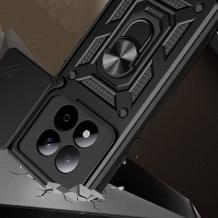 Удароустойчив гръб TPU кейс за Xiaomi Redmi Note 15 Pro 5G Ring Armor Case - черен