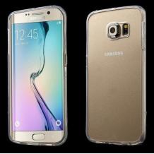 Твърд гръб / капак / със силиконов кант за Samsung Galaxy S6 Edge G925 - прозрачен