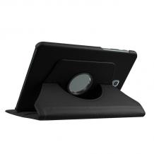 Кожен калъф за таблет със стойка за Samsung Galaxy Tab S2 8" T710 / S2 T715 - черен / въртящ се на 360 градуса