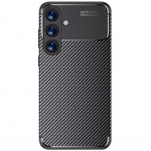 Луксозен силиконов калъф / кейс / Auto Focus Carbon Case Samsung Galaxy A27 - черен Карбон