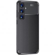 Луксозен силиконов калъф / кейс / Auto Focus Carbon Case Samsung S26 FE - черен Карбон
