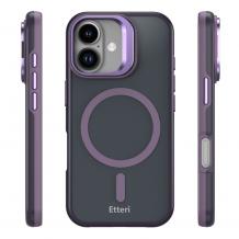 Удароустойчив хибриден кейс Etteri Morning Fog с Magsafe и стойка за iPhone 17 - Лилав