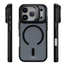 Удароустойчив хибриден кейс Etteri Morning Fog с Magsafe и стойка за iPhone 17 Pro - Черен