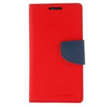 Кожен калъф Flip тефтер Mercury GOOSPERY Fancy Diary със стойка за Huawei Y3 II / Y3 2 - червен