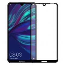 3D full cover Tempered glass screen protector Huawei Y6 2019 / Извит стъклен скрийн протектор Huawei Y6 2019 - черен