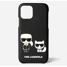 Оригинален кожен гръб Karl Lagerfeld за Apple iPhone 12 Pro Max 6.7" - черен