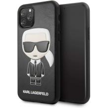 Оригинален кожен гръб Karl Lagerfeld за Apple iPhone 12 Pro Max 6.7" - черен / Karl Head